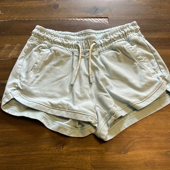 Athleta Girl Shorts Light Blue Drawstring Running Dance Small S 7 - Picture 1 of 4